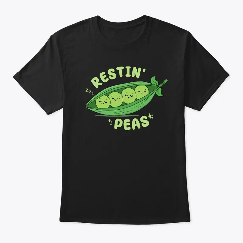 Restin Peas Cute Kawaii Funny Food Pun